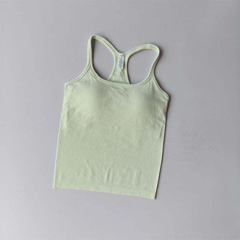 Sports Vest Anti-shock Quick-drying Running Underwear with Chest Pad Fitness Girl Stretch I-shaped Suspender Yoga Bras Clothing