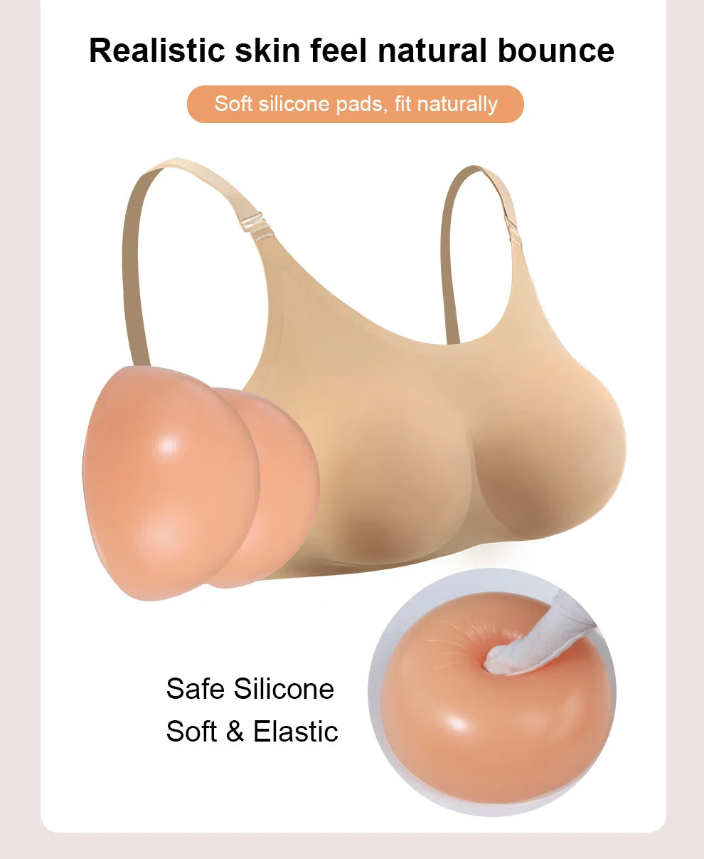 Silicone Breast Forms Bra – Round Shape Push-Up One-Piece