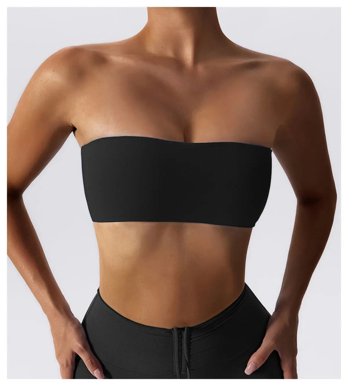 Strapless Sports Bra Tube Top – Quick-Dry Yoga Chest Wrap Workout S–XL