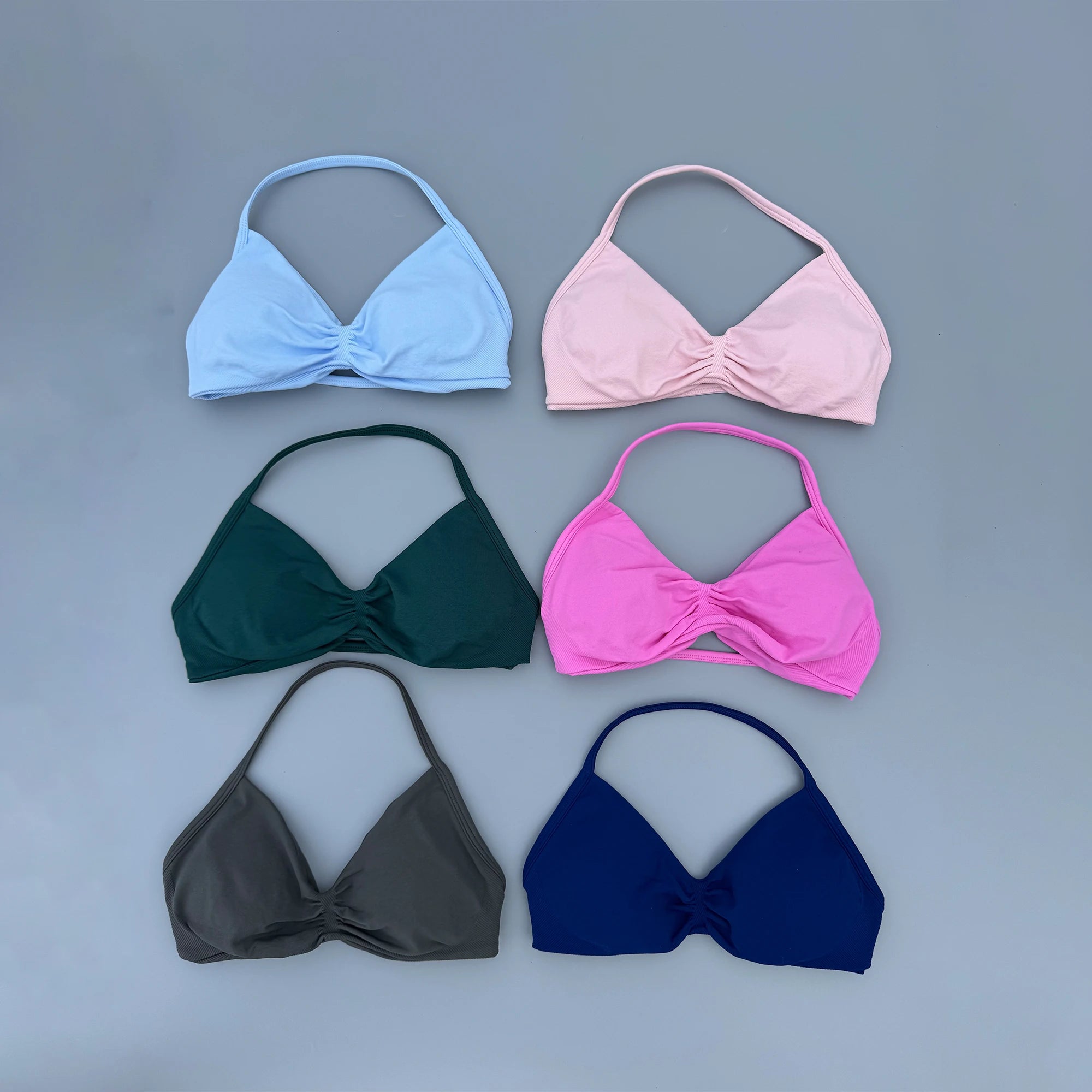 High Support Lace-Up Sports Bra – Thin Strap Camisole Seamless Push-Up Yoga