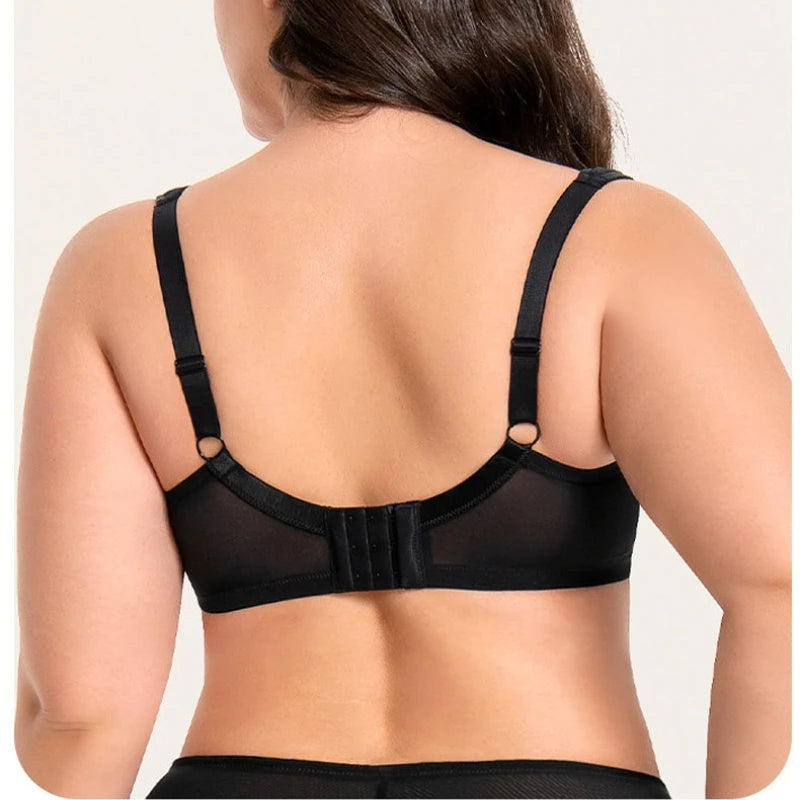 Large Size Bra for Women Full Coverage Lace Women's Push Up Balconette Bra Embroider Underwire Wide Straps Lingerie 2026