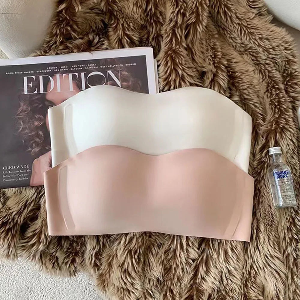 Seamless Tube Top Bra – Invisible Strapless Non-Slip Push-Up Wireless Lingerie