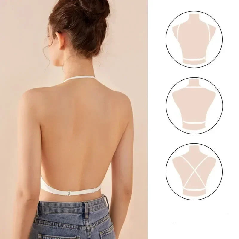 Invisible Backless Push-Up Bra – Deep U Plunge