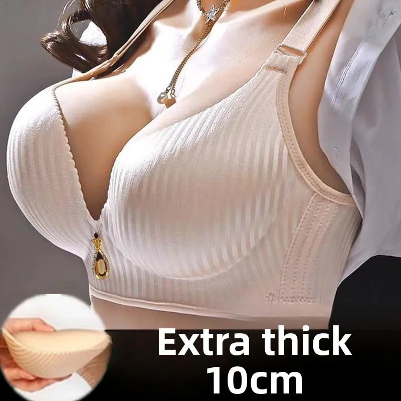 Women's 8CM Extreme Push Up Bra Wireless Side Smoothing Lift Enhance for Small Flat Chest Seamless Breathable Comfort AA A B Cup