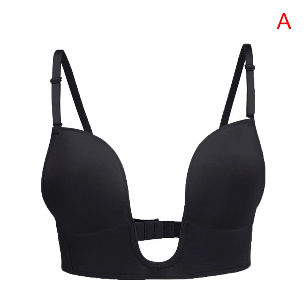 Deep U Plunge Wire-Free Bra – Low Back for Backless Dresses