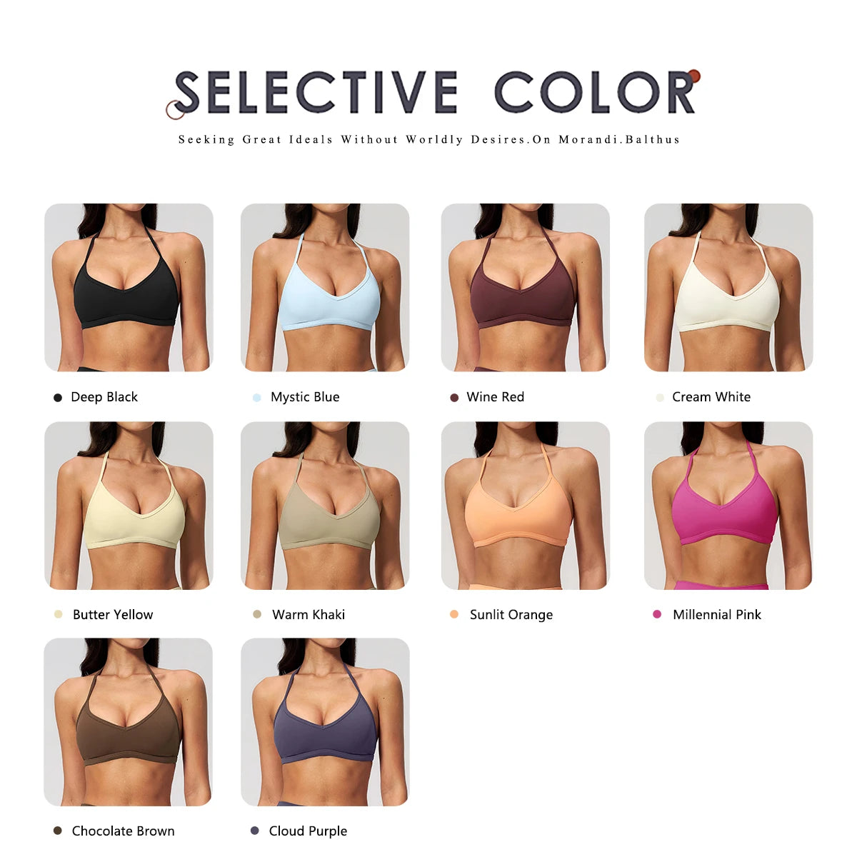 Hearuisavy Sports Bra Gym Women Halter Neck Yoga Bra Halter Neck Brushed Yoga Bra Running Pilates Quick Drying Workout Top Femal