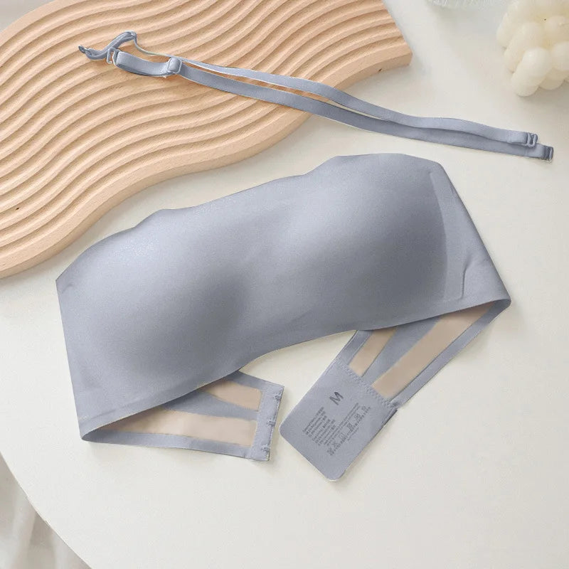 Seamless Tube Top Bra – Invisible Strapless Non-Slip Push-Up Wireless Lingerie
