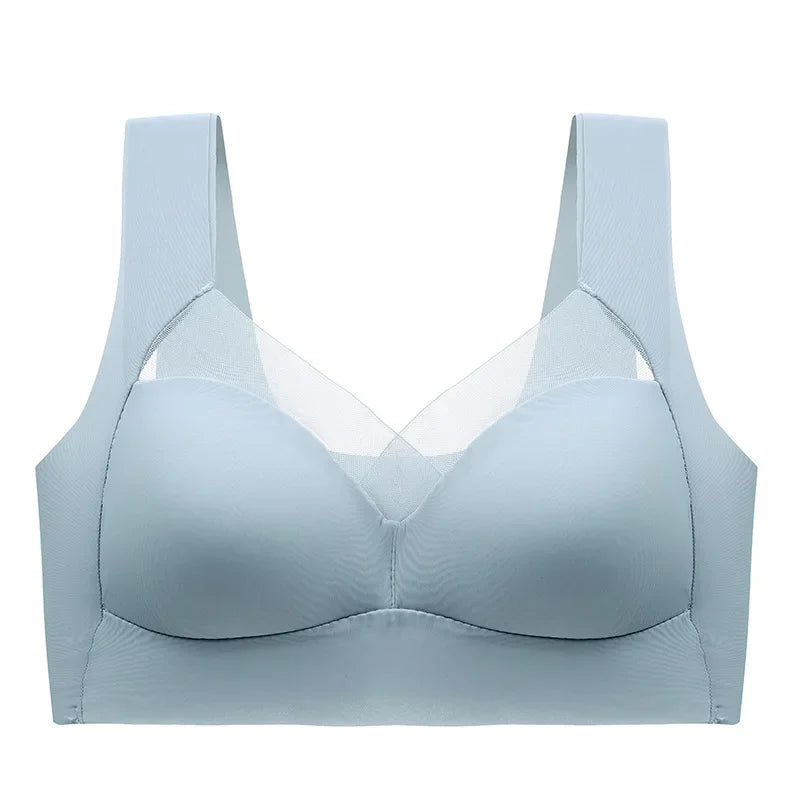 Light blue bra on a white background