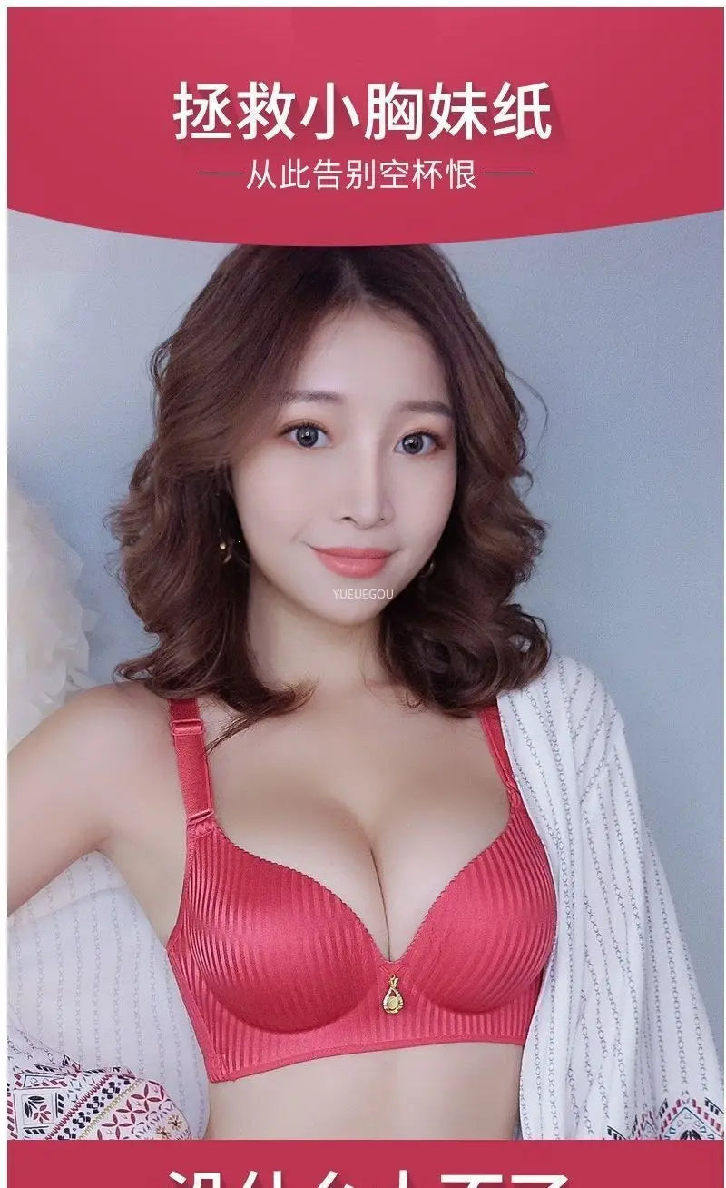 Women's 8CM Extreme Push Up Bra Wireless Side Smoothing Lift Enhance for Small Flat Chest Seamless Breathable Comfort AA A B Cup