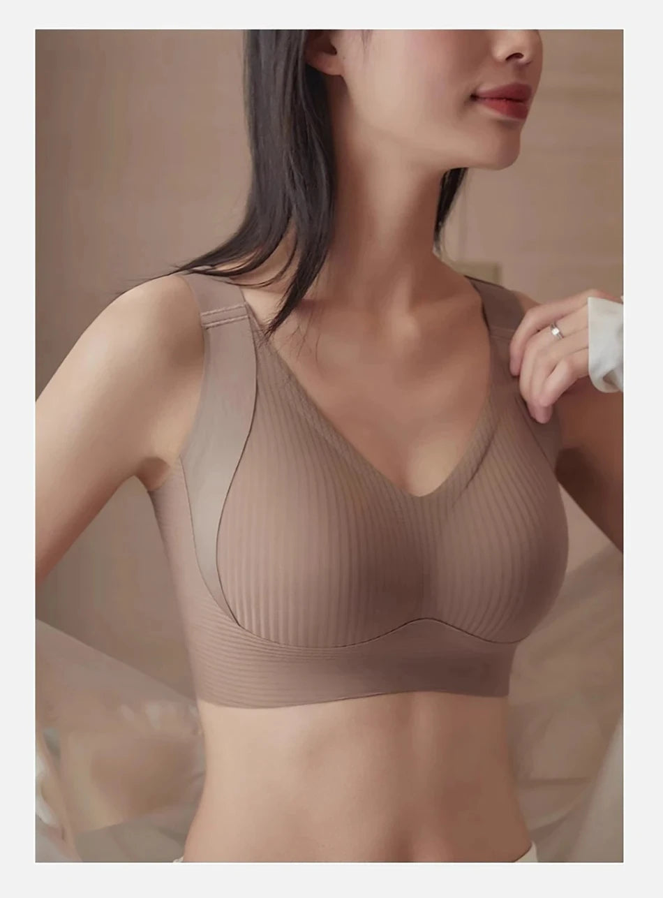 1/2PCS Women's Seamless Underwear, Thin Style, Large Breasts, Small Breasts, No Wires, Pull-up And Anti-sagging Large Size Bra