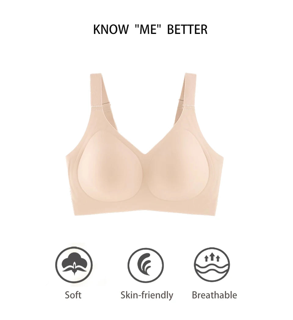 FallSweet Plus Size Push-Up Bra – Seamless Wireless Full Cup