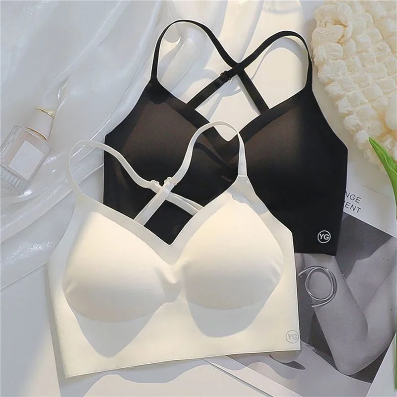 Seamless Deep U Plunge Bra – Backless Push-Up with Transparent Strap