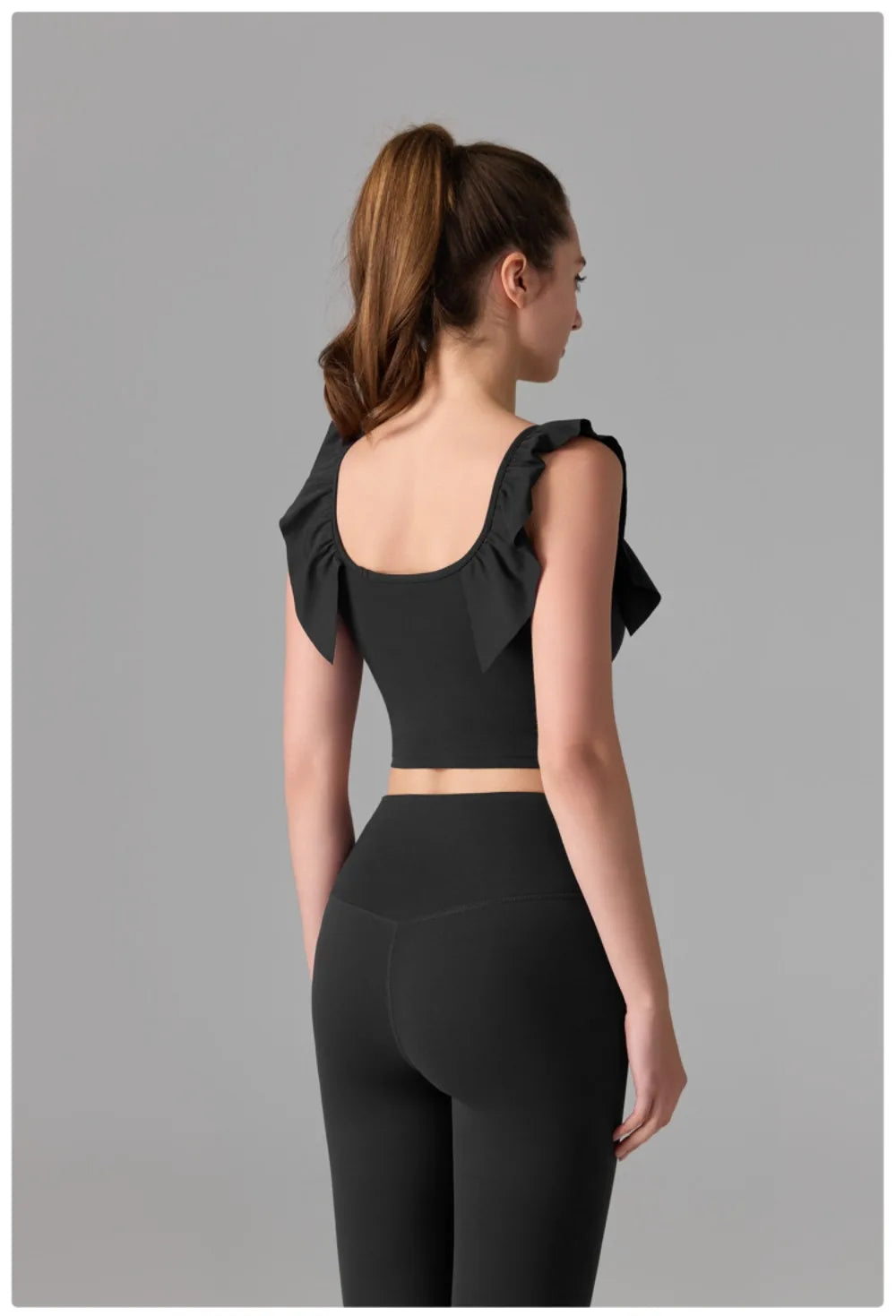 Women's Yoga Activewear Fixed-Cup Sports Bra Short Sleeve T-Shirt Lace Cami Top – Slimming Fitness Outfit for Gym, Pilates Yoga
