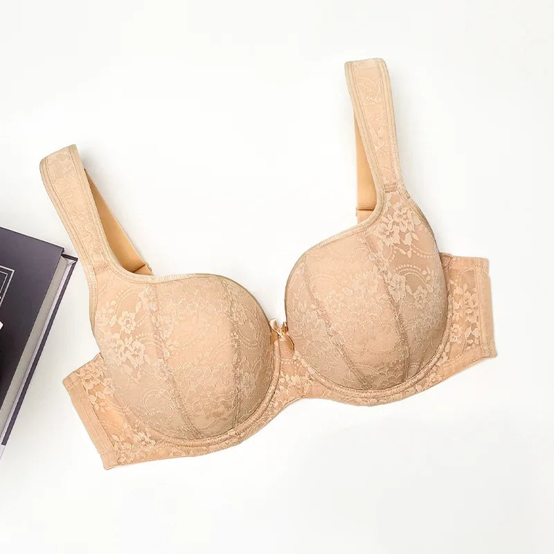 Large Size Bra for Women Full Coverage Lace Women's Push Up Balconette Bra Embroider Underwire Wide Straps Lingerie 2026
