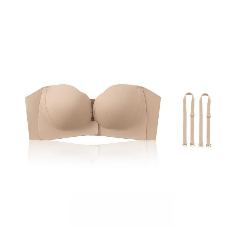 Strapless Bras for Women Seamless Push Up Brassiere Thick Soft Underwear Solid Color Adjustable Invisible Lingerie 2026