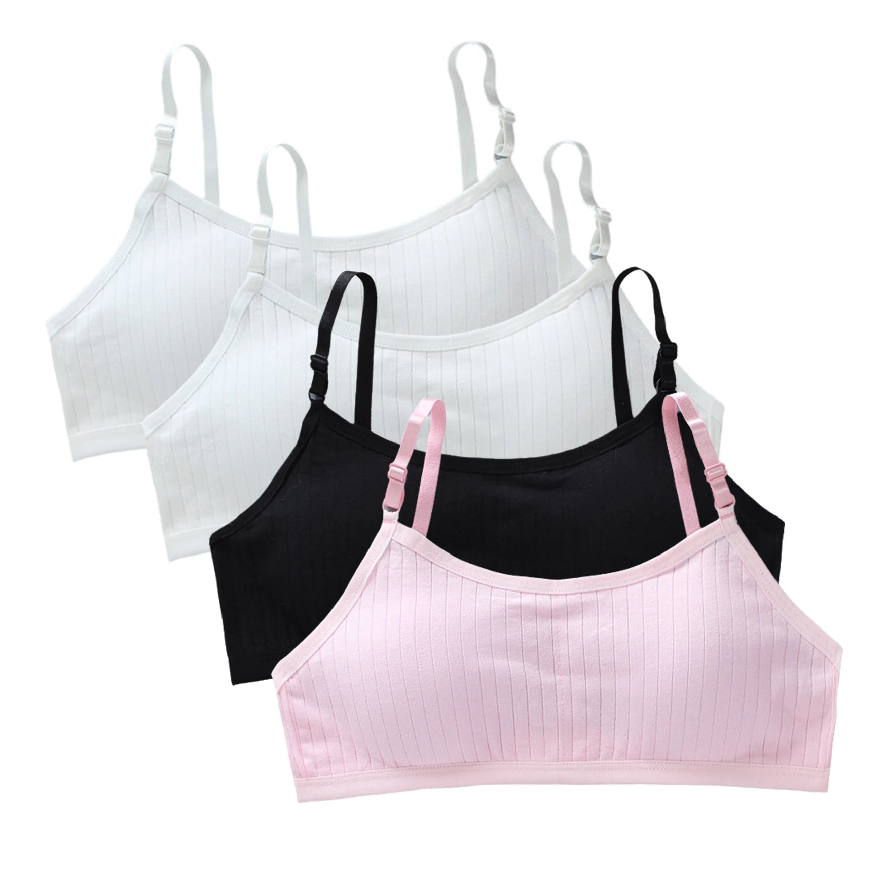 Girls Training Bras 4-Pack – Seamless Soft Cotton Vest Bra (Ages 8–20)