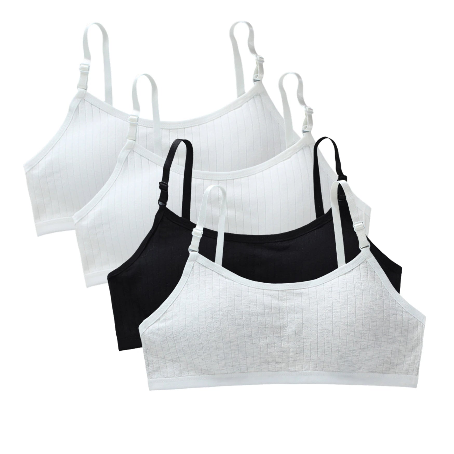 Girls Training Bras 4-Pack – Seamless Soft Cotton Vest Bra (Ages 8–20)