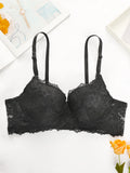 Sexy Black Lace Underwire Bra for Women Push Up Padded Demi Cup Comfortable Full Coverage Lingerie T-Shirt Bras  Daily Wear