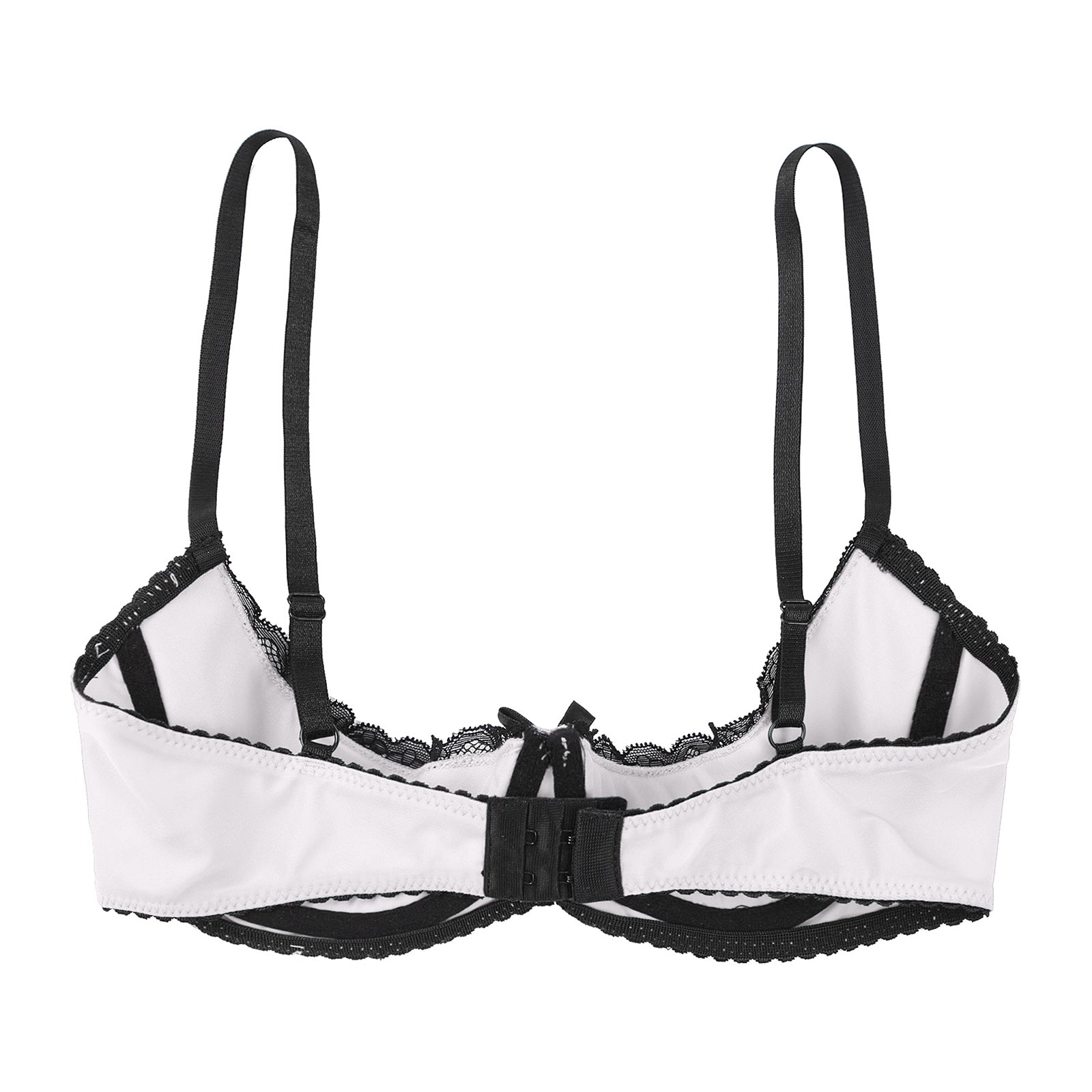 Women Sexy Open Cups Bra Tops Exposed Nipples Balconette Lingerie Contrast Lace Push Up Underwire Brassiere Underwear Nightwear