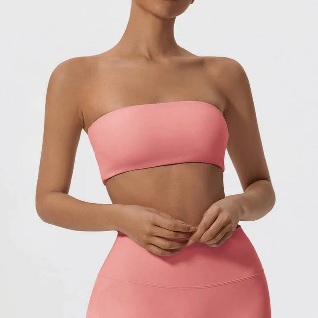 Strapless Sports Bra Tube Top – Quick-Dry Yoga Chest Wrap Workout S–XL