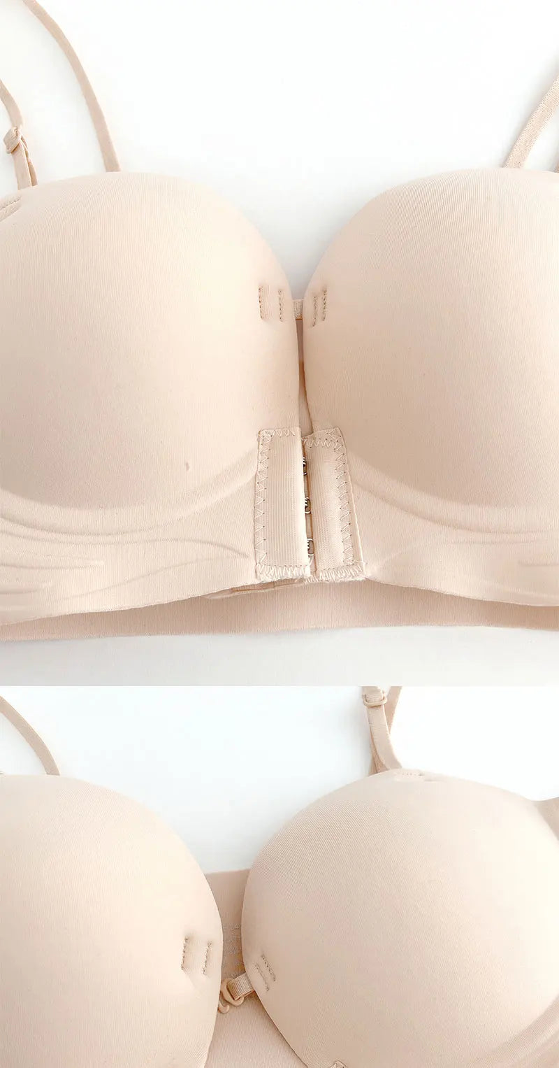 Seamless Front Closure Push-Up Bra – Wire-Free Plunge