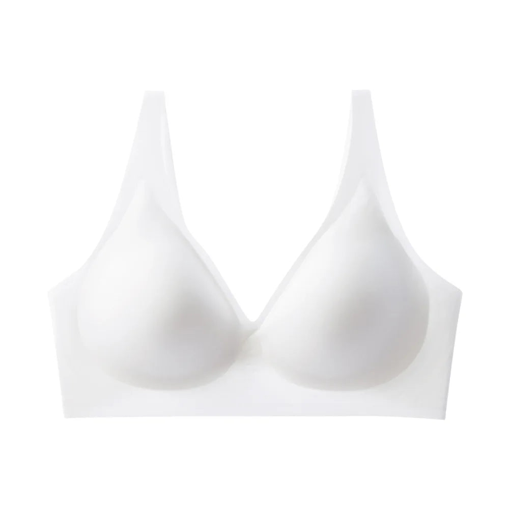 Women's Wire-free Seamless Bra Soft Support Full Cup Thin Padded Bra Breathable and Comfortable Everyday Push Up Bra