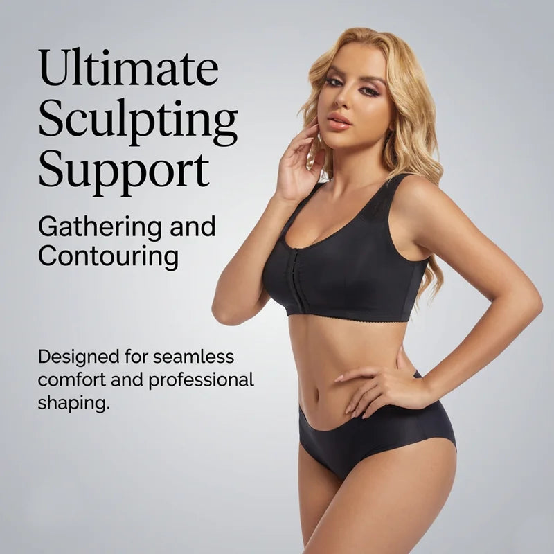 Sports Bra for Women Minimizer Support Front Closure Posture Corrector Shaper Push Up Yoga Fitness Running Padded Bralette