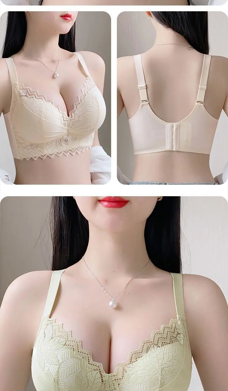8CM Thickened Push-Up Bra for Small Busts – Wire-Free Side Gathering Cotton