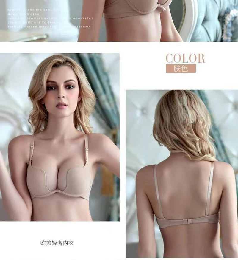 Invisible Deep U Plunge Bra – Backless Strapless (4 Styles)