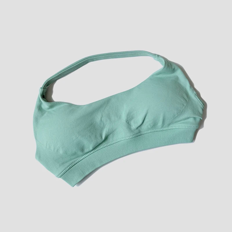 Seamless Halter Neck Strap Bra Sports Bra for Women Sexy Back Padded Yoga Top Bra Gym Crop Top