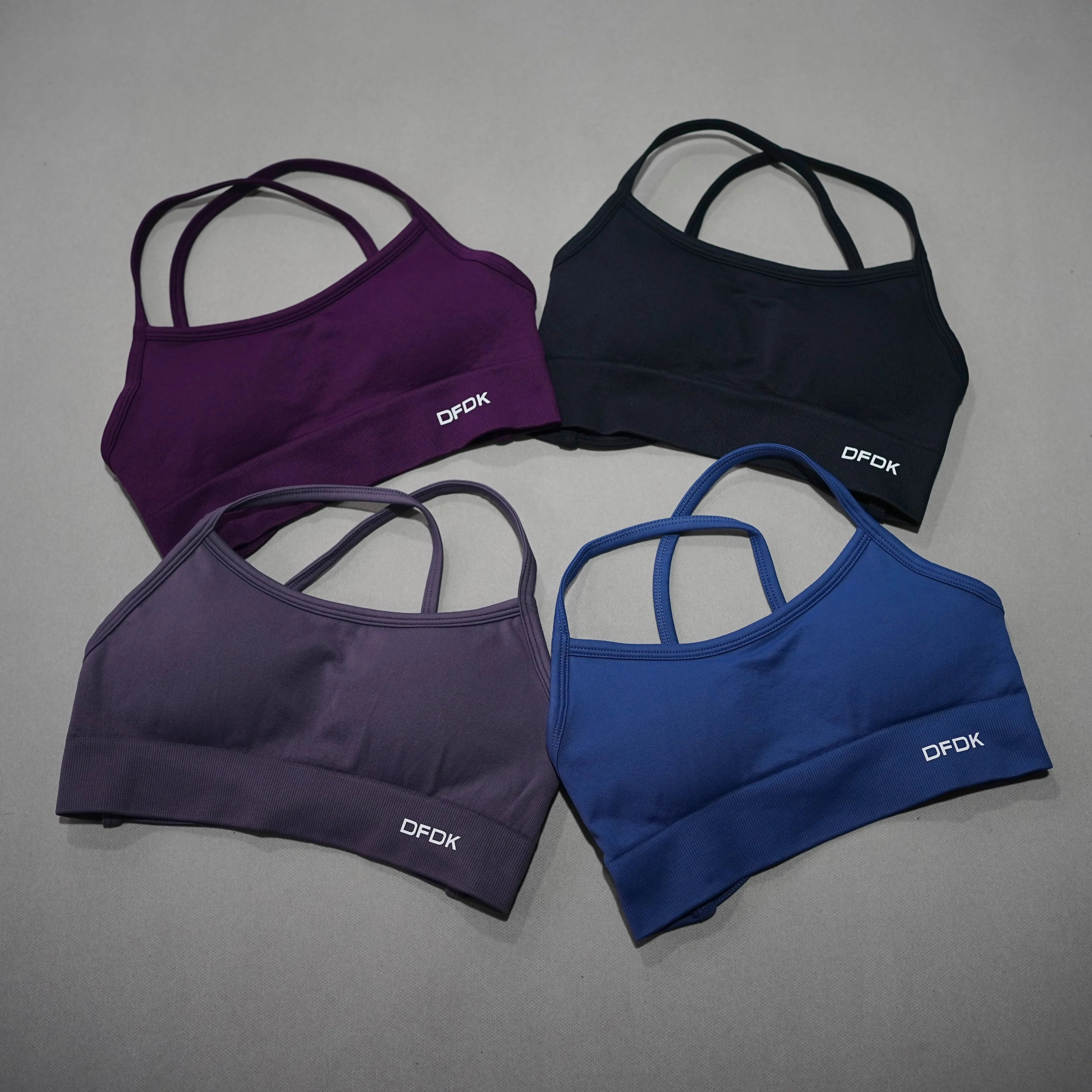 DFDK Women Seamless Cross Back Yoga Bra Wirefree Push Up Sports Top Removable Pad Breathable Shockproof Fitness Gym Daily Wear