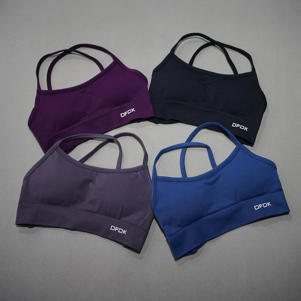 DFDK Women Seamless Cross Back Yoga Bra Wirefree Push Up Sports Top Removable Pad Breathable Shockproof Fitness Gym Daily Wear