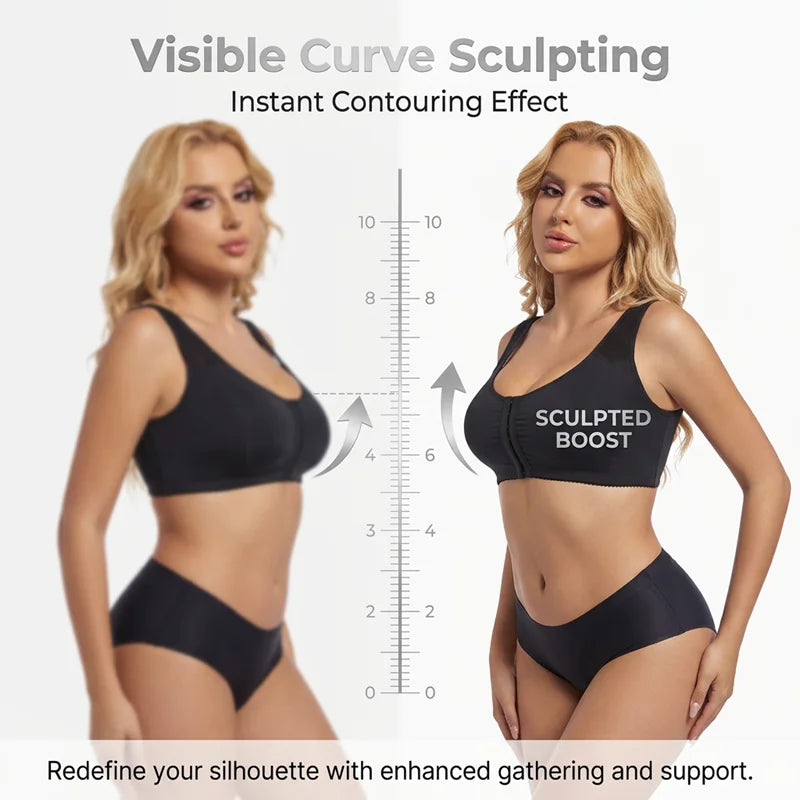 Sports Bra for Women Minimizer Support Front Closure Posture Corrector Shaper Push Up Yoga Fitness Running Padded Bralette