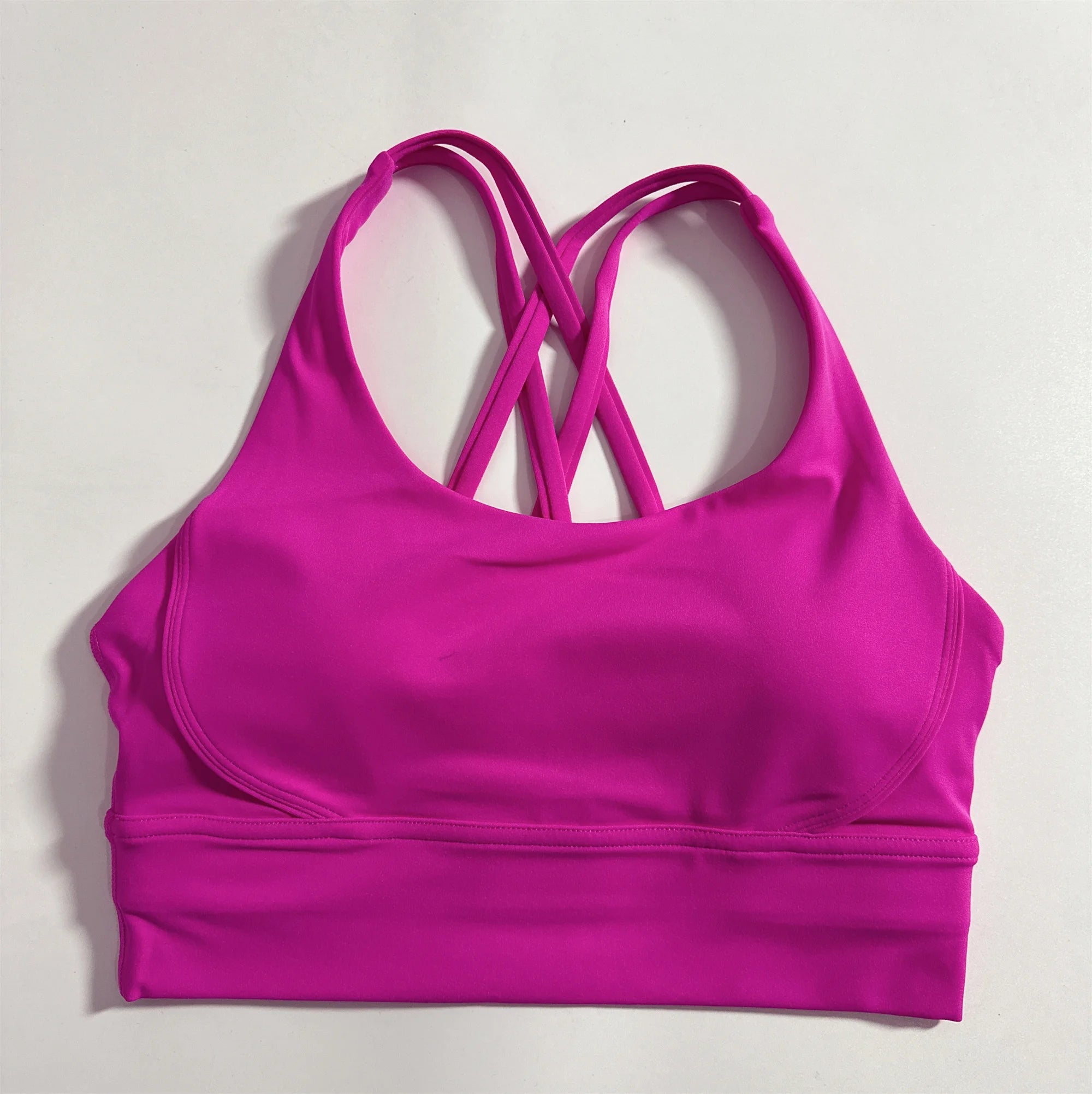 Cross Back Sports Bra Vest – High Support Shockproof Padded Gym Top