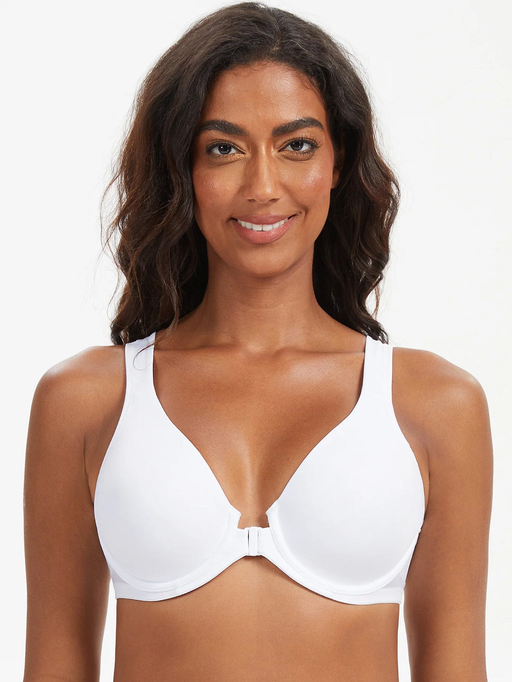 MELENECA Women's Plus Size Front Closure Bras Unlined Underwire Back Support Posture Bra