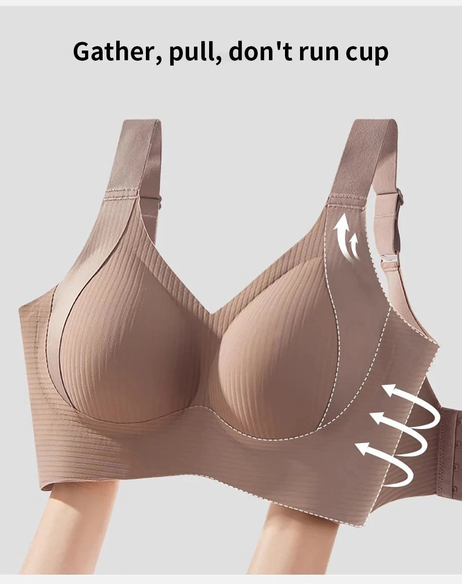 1/2PCS Women's Seamless Underwear, Thin Style, Large Breasts, Small Breasts, No Wires, Pull-up And Anti-sagging Large Size Bra