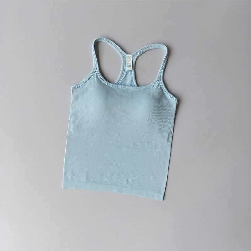 Sports Vest Anti-shock Quick-drying Running Underwear with Chest Pad Fitness Girl Stretch I-shaped Suspender Yoga Bras Clothing