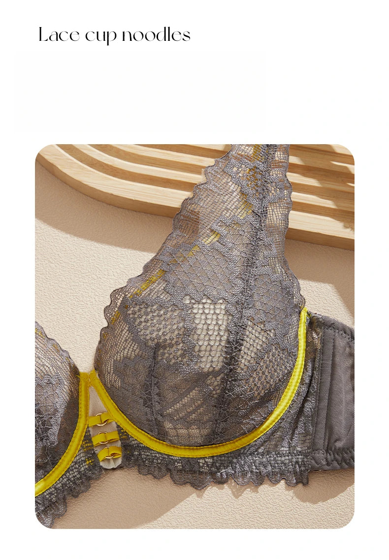 Sexy Lace Plunge Bra – Unlined Underwire 3/4 Cup