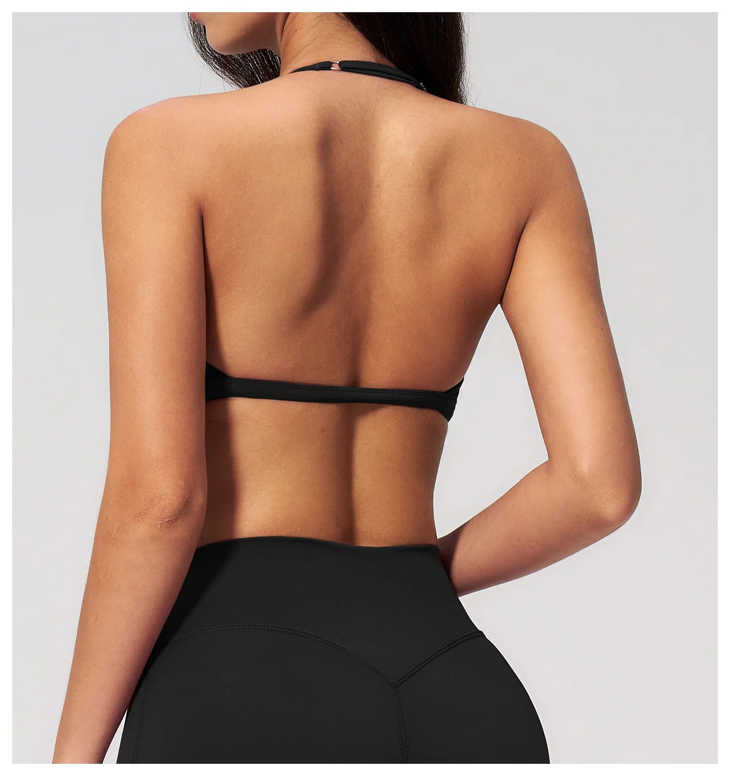 Hearuisavy Sports Bra Gym Women Halter Neck Yoga Bra Halter Neck Brushed Yoga Bra Running Pilates Quick Drying Workout Top Femal