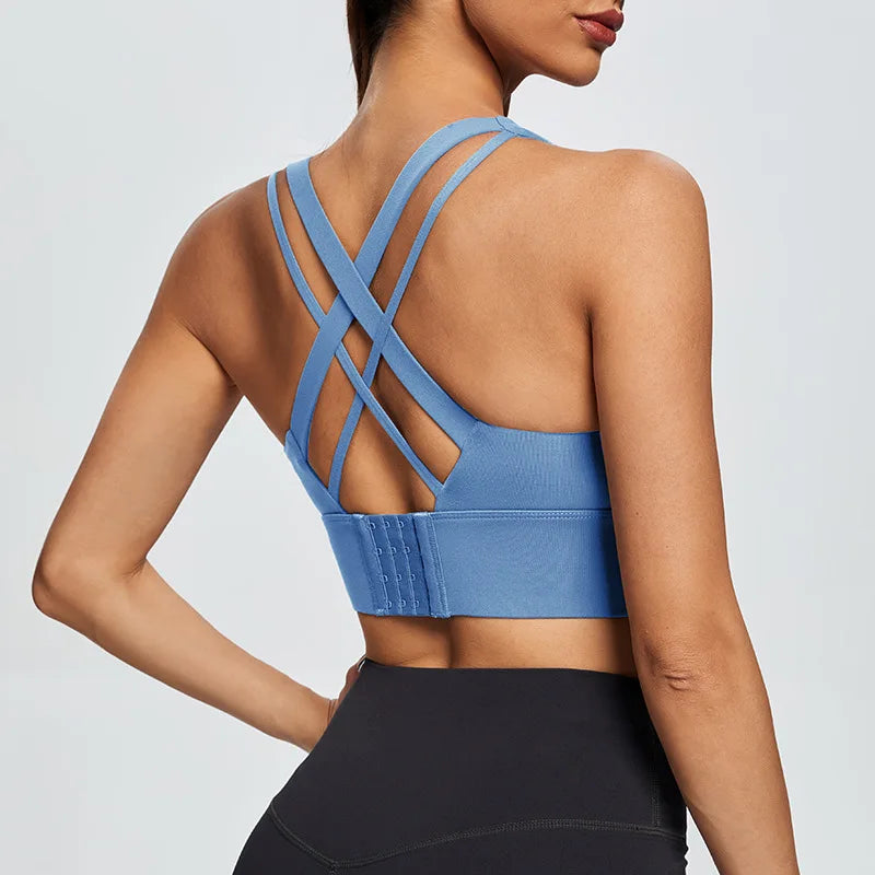 S-XXXL Sports Bra Push Up Underwear Women Fitness Solid Yoga Crop Top Athletic Vest Gym Shirt Quick Dry Sportswear Yoga Bras