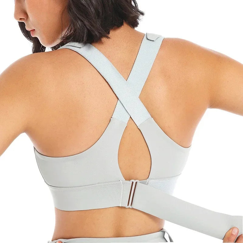 Front Zipper Women Sports Bra High Impact Underwear Fitness Yoga Tank Tops Plus Size Vest Shockproof Running Sportswear 5XL