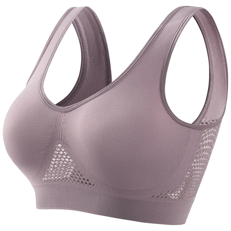 Women's Sports Bra for Small Busts Push-up Fit Fitness Running Yoga Wire-Free Plus Size Breathable Sports Bra S-5XL
