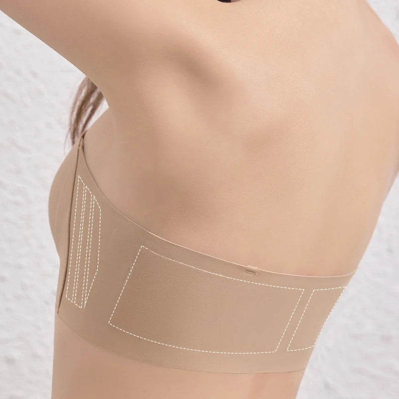 Strapless Bras for Women Seamless Push Up Brassiere Thick Soft Underwear Solid Color Adjustable Invisible Lingerie 2026