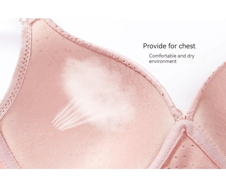 Gathered Seamless Bra – Breathable Wire-Free 3/4 Cup C
