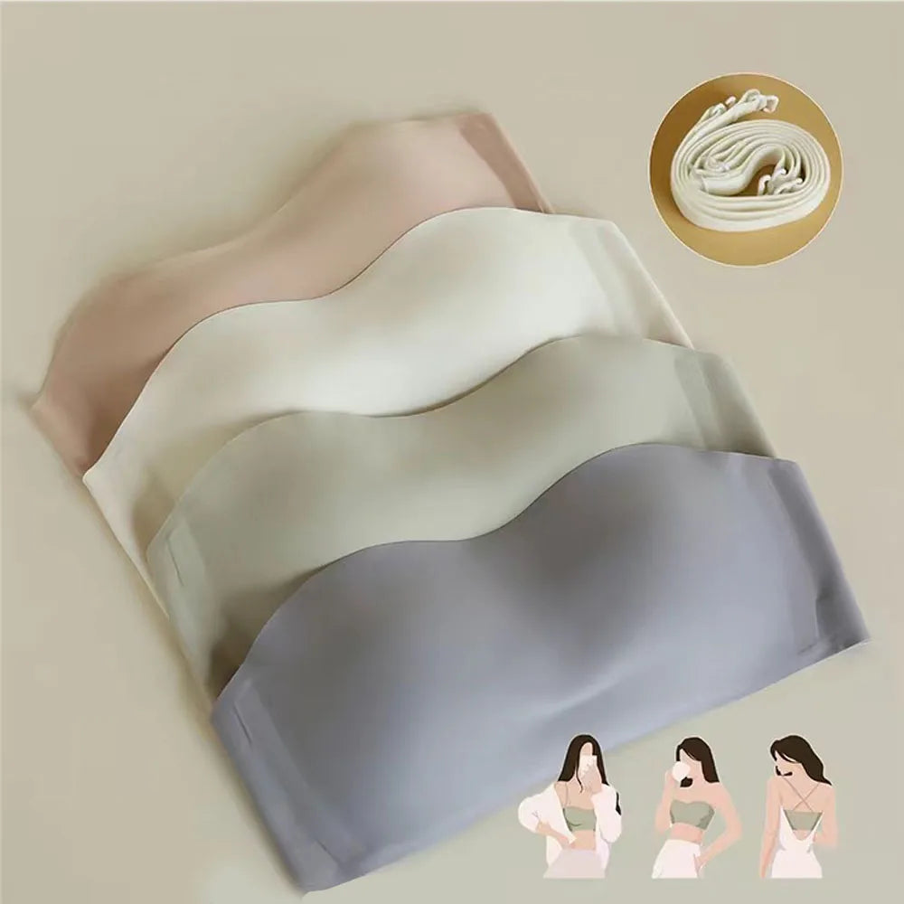 Seamless Tube Top Bra – Invisible Strapless Non-Slip Push-Up Wireless Lingerie