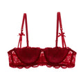 Half Cup Balconette Bras A D Cup 2024 Sexy Lingerie Cotton Underwear with 4 Rows Hook Red Black White Thin Push Up Bra for Women