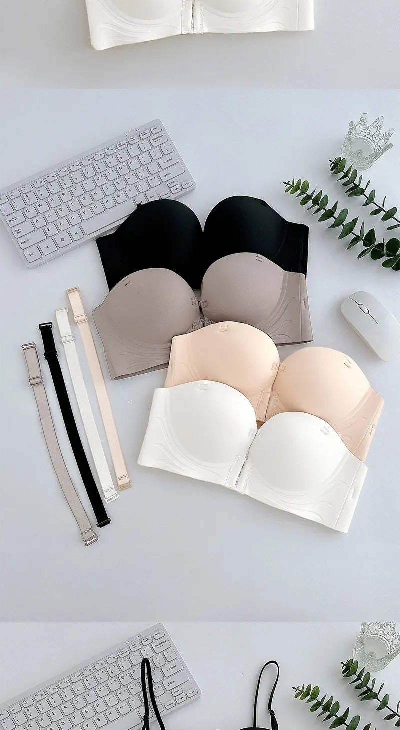 Seamless Front Closure Push-Up Bra – Wire-Free Plunge