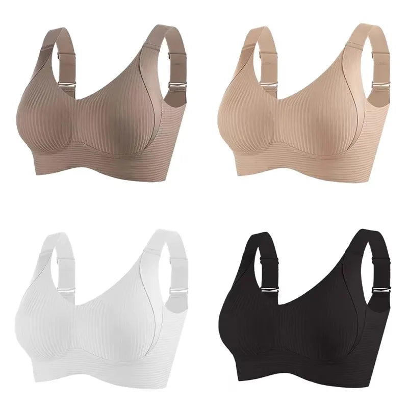 FallSweet 4PCS/set Wireless Push Up Bras for Women Seamless Large Size Bralette Underwear Comfort Breathable Invisible Lingerie