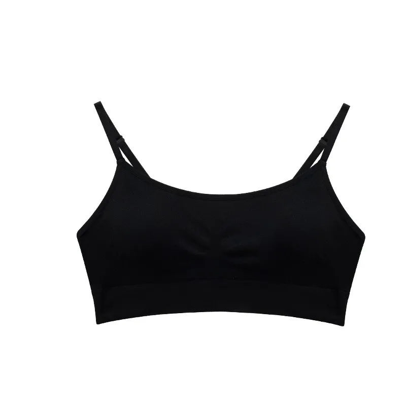 Black sports bra on a white background