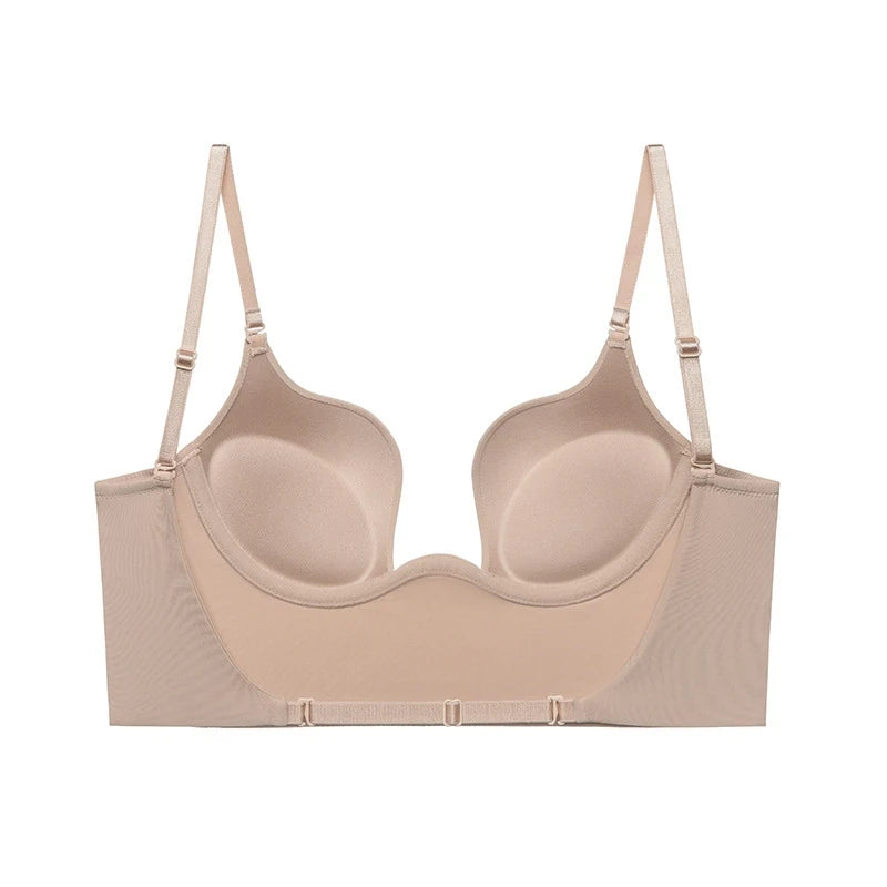 Invisible Deep U Plunge Bra – Backless Strapless (4 Styles)